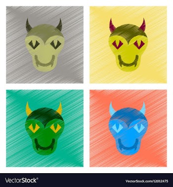 Assembly flat shading style icon halloween monster vector image