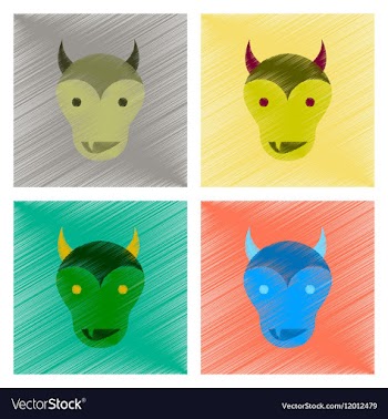 Assembly flat shading style icon halloween monster vector image