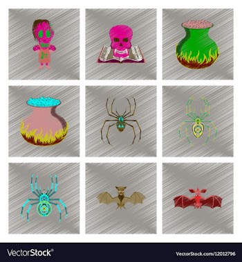 Assembly flat shading style icon halloween monster vector image