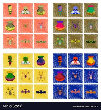 Assembly flat shading style icon halloween monster vector image