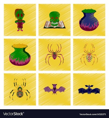 Assembly flat shading style icon halloween monster vector image