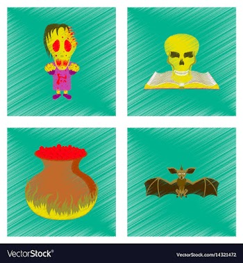 Assembly flat shading style icon halloween monster vector image