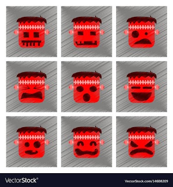 Assembly flat shading style icon halloween monster vector image