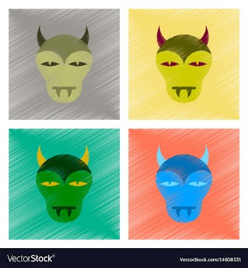 Assembly flat shading style icon halloween monster vector image