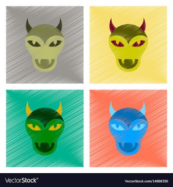 Assembly flat shading style icon halloween monster vector image
