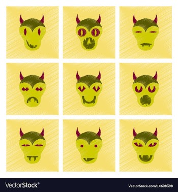 Assembly flat shading style icon halloween monster vector image