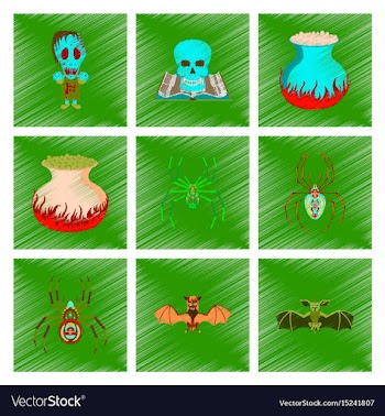 Assembly flat shading style icon halloween monster vector image