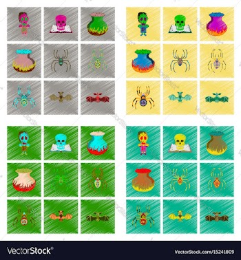 Assembly flat shading style icon halloween monster vector image