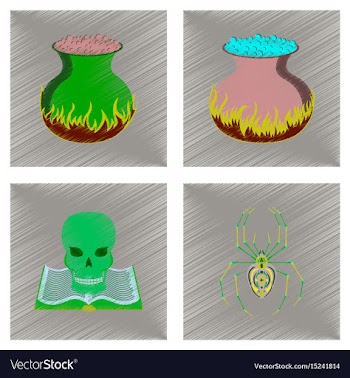 Assembly flat shading style icon halloween monster vector image