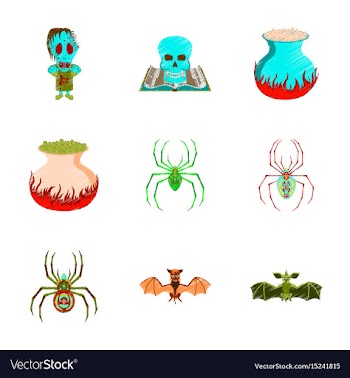 Assembly flat shading style icon halloween monster vector image