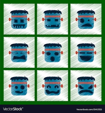 Assembly flat shading style icon halloween monster vector image