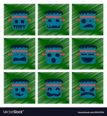 Assembly flat shading style icon halloween monster vector image