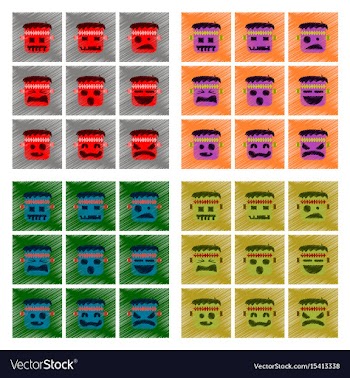 Assembly flat shading style icon halloween monster vector image