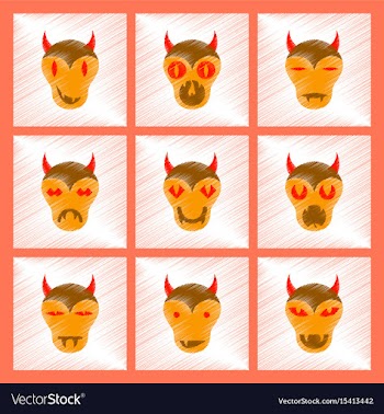 Assembly flat shading style icon halloween monster vector image