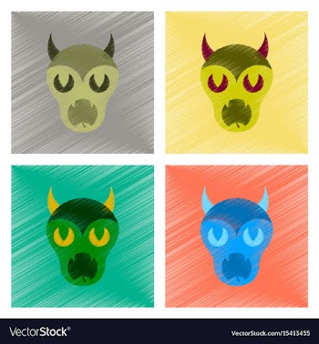 Assembly flat shading style icon halloween monster vector image