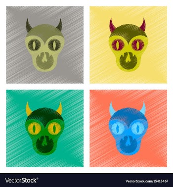Assembly flat shading style icon halloween monster vector image