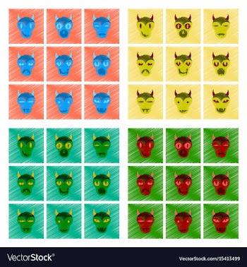 Assembly flat shading style icon halloween monster vector image