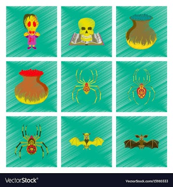 Assembly flat shading style icon halloween monster vector image