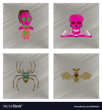 Assembly flat shading style icon halloween monster vector image
