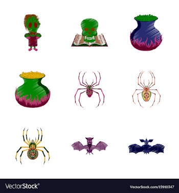 Assembly flat shading style icon halloween monster vector image