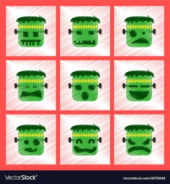 Assembly flat shading style icon halloween monster vector image