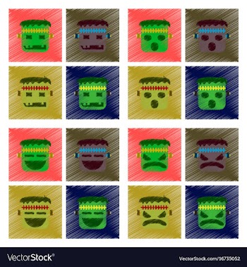 Assembly flat shading style icon halloween monster vector image