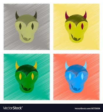 Assembly flat shading style icon halloween monster vector image