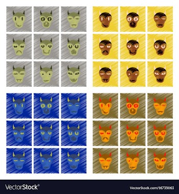 Assembly flat shading style icon halloween monster vector image