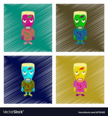 Assembly flat shading style icon halloween monster vector image