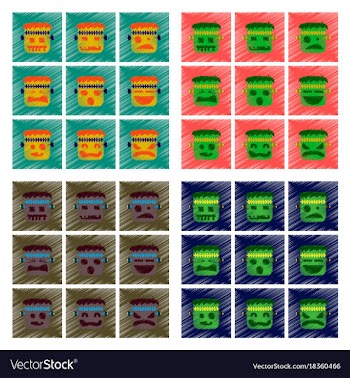 Assembly flat shading style icon halloween monster vector image