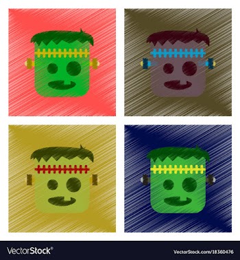 Assembly flat shading style icon halloween monster vector image