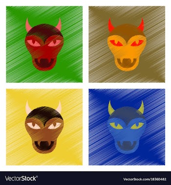 Assembly flat shading style icon halloween monster vector image
