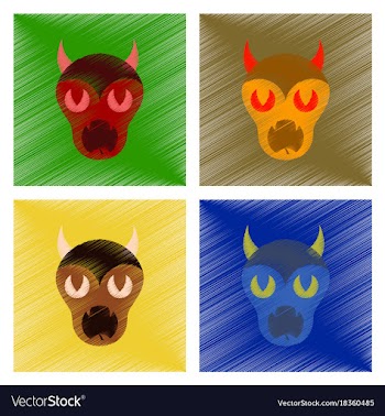 Assembly flat shading style icon halloween monster vector image