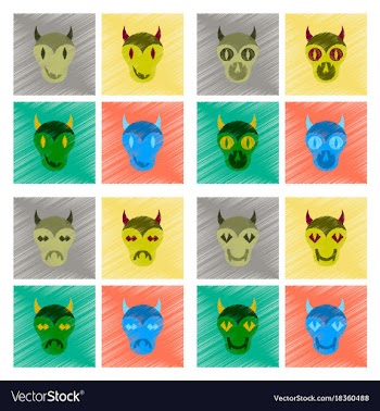 Assembly flat shading style icon halloween monster vector image