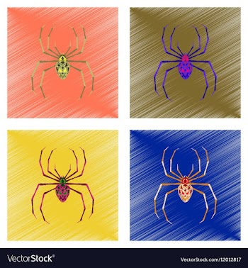 Assembly flat shading style icon halloween spider vector image