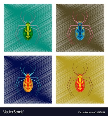 Assembly flat shading style icon halloween spider vector image