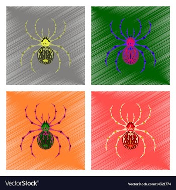 Assembly flat shading style icon halloween spider vector image