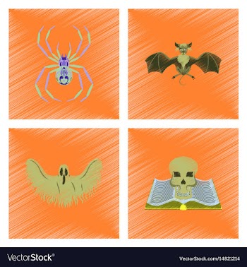 Assembly flat shading style icon halloween spider vector image