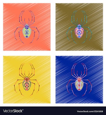 Assembly flat shading style icon halloween spider vector image