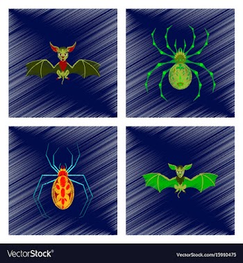 Assembly flat shading style icon halloween spider vector image