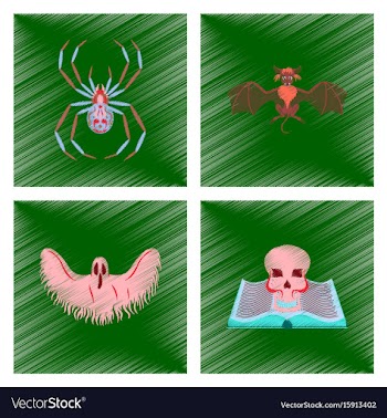 Assembly flat shading style icon halloween spider vector image
