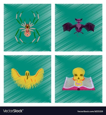 Assembly flat shading style icon halloween spider vector image