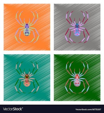 Assembly flat shading style icon halloween spider vector image