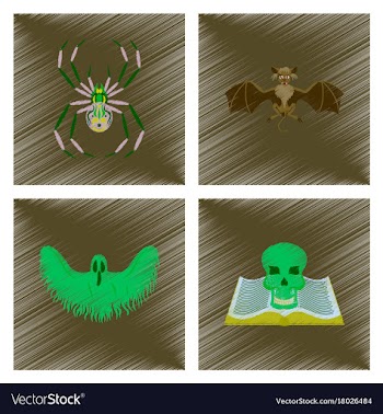 Assembly flat shading style icon halloween spider vector image