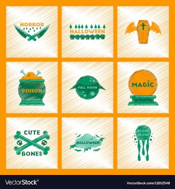 Assembly flat shading style icon halloween vector image