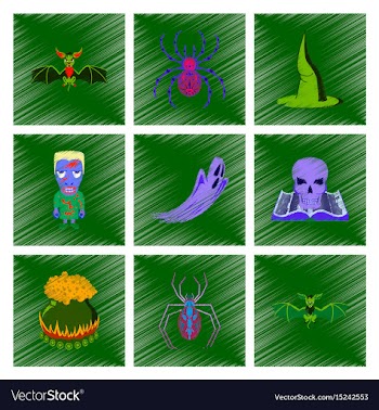 Assembly flat shading style icon halloween vector image