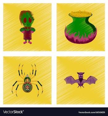 Assembly flat shading style icon halloween vector image