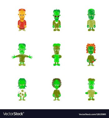 Assembly flat shading style icon halloween zombie vector image