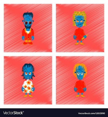 Assembly flat shading style icon halloween zombie vector image