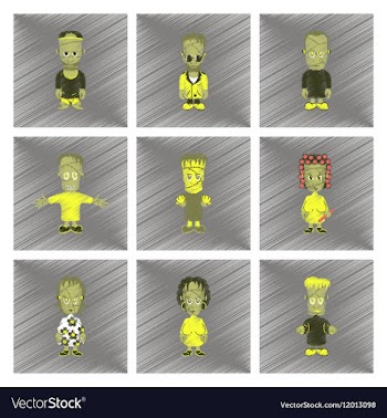 Assembly flat shading style icon halloween zombie vector image